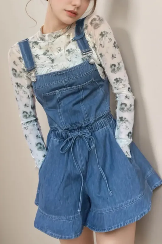 Wide Strap Square Neck Denim Overalls sold by Charming Charlie