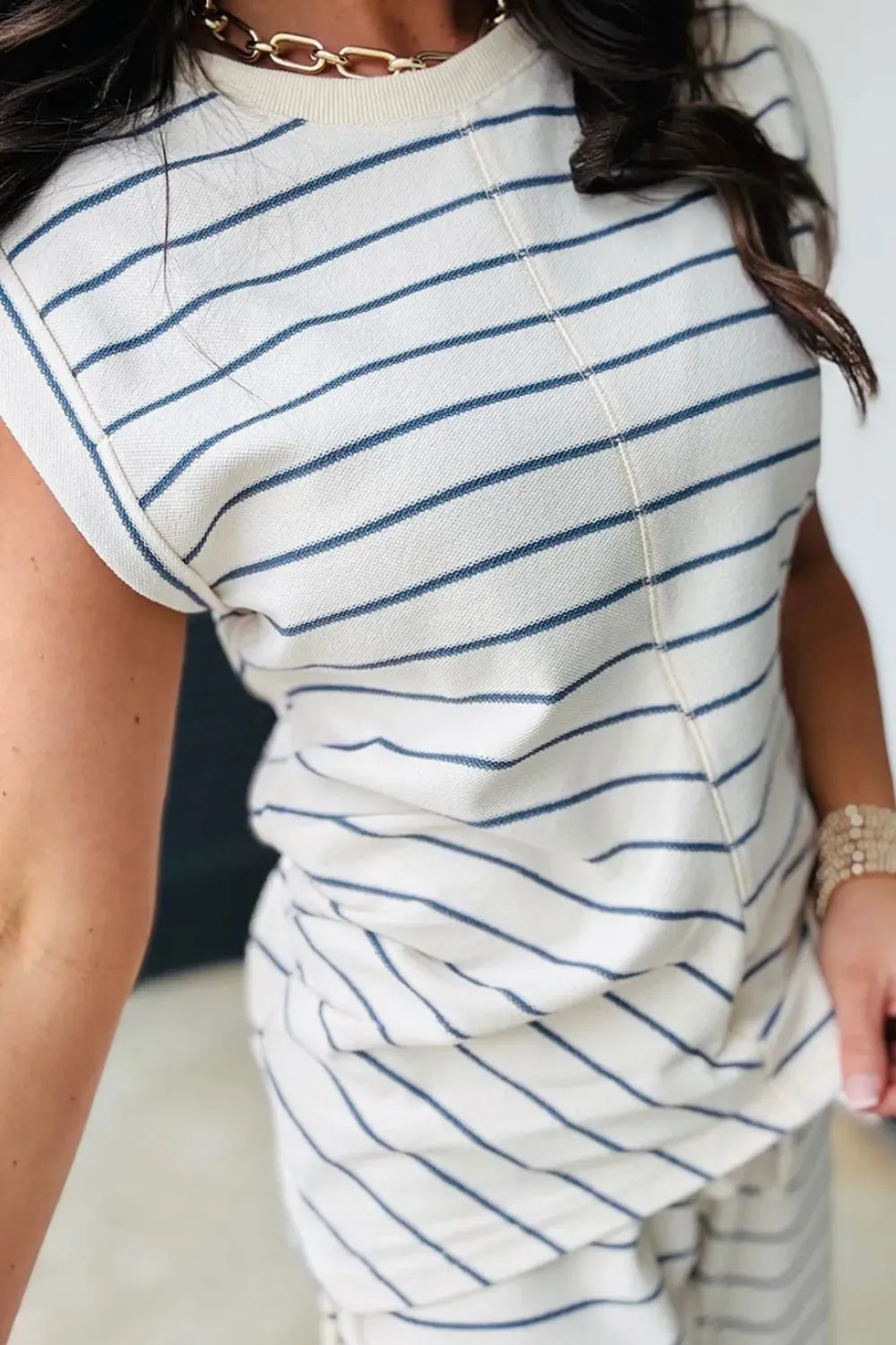 Striped Round Neck Top and Pants Set sold by Charming Charlie product image thumbnail 4