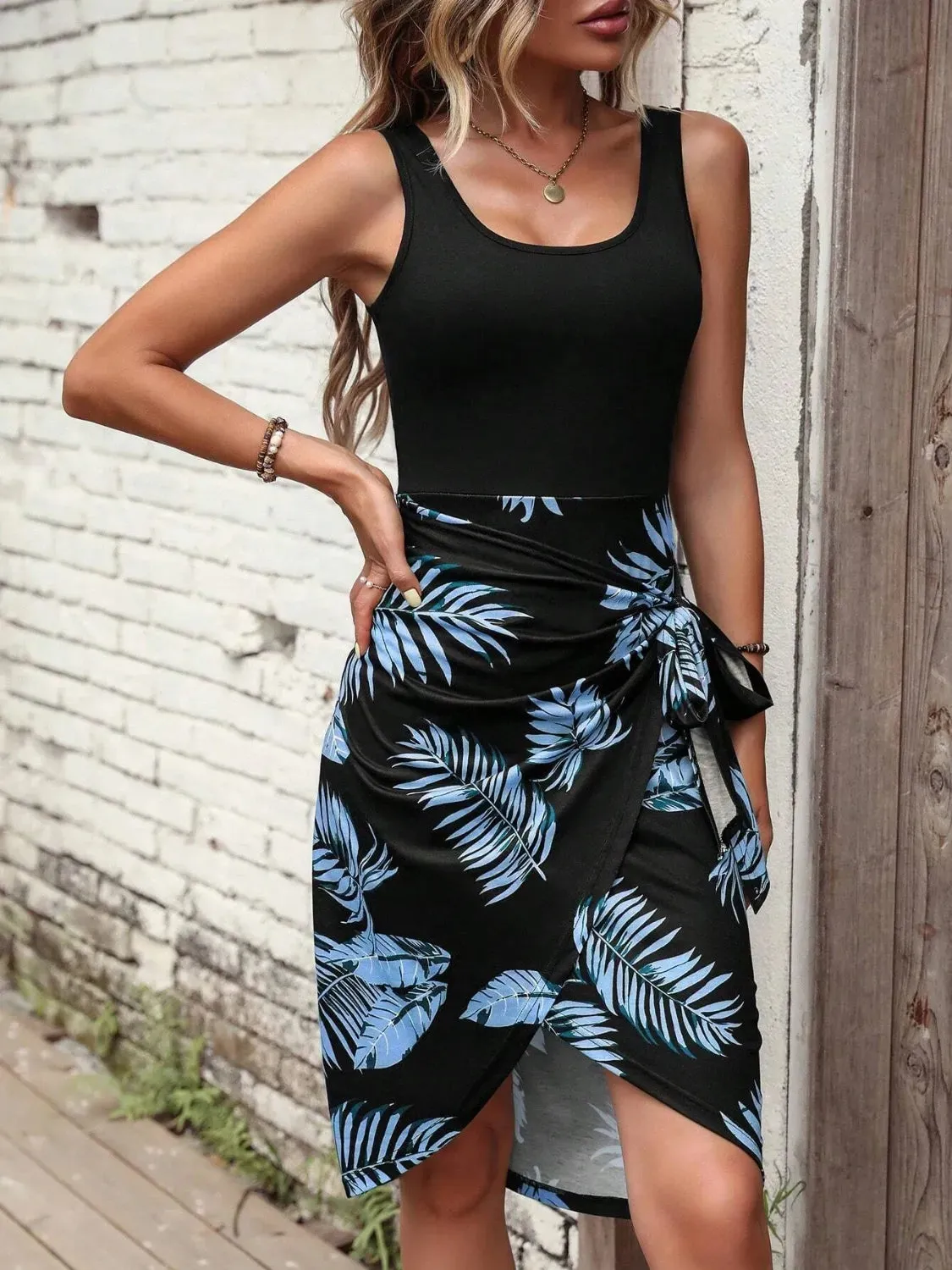Printed Wide Strap Tank Dress sold by Charming Charlie product image thumbnail 3