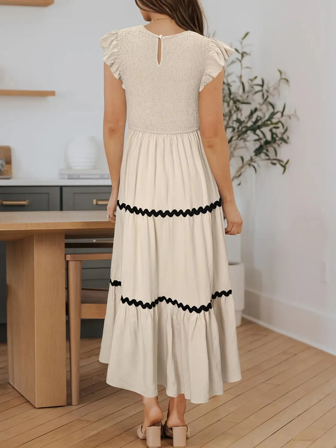 Smocked Round Neck Cap Sleeve Dress sold by Charming Charlie product image thumbnail 2