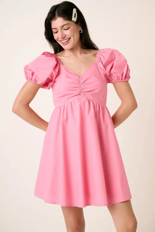 Mittoshop Sweetheart Puff Sleeve Smocked Mini Dress sold by Charming Charlie