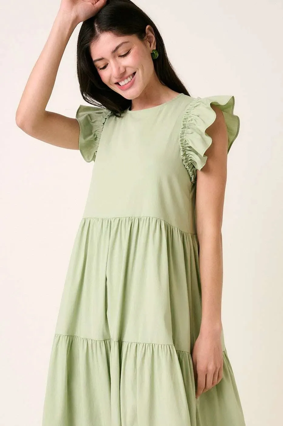 Mittoshop Ruffle Short Sleeve Tiered Maxi Dress sold by Charming Charlie product image thumbnail 2
