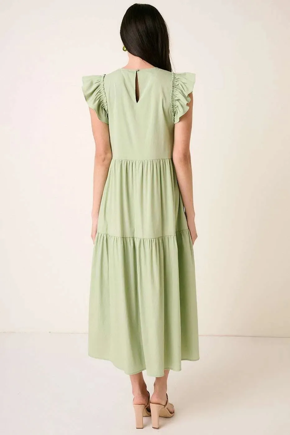 Mittoshop Ruffle Short Sleeve Tiered Maxi Dress sold by Charming Charlie product image thumbnail 4