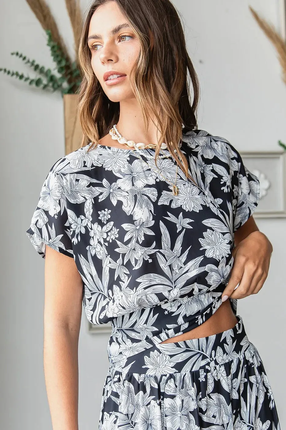 Mittoshop Tropical Print Top and Skirt Set sold by Charming Charlie product image thumbnail 5