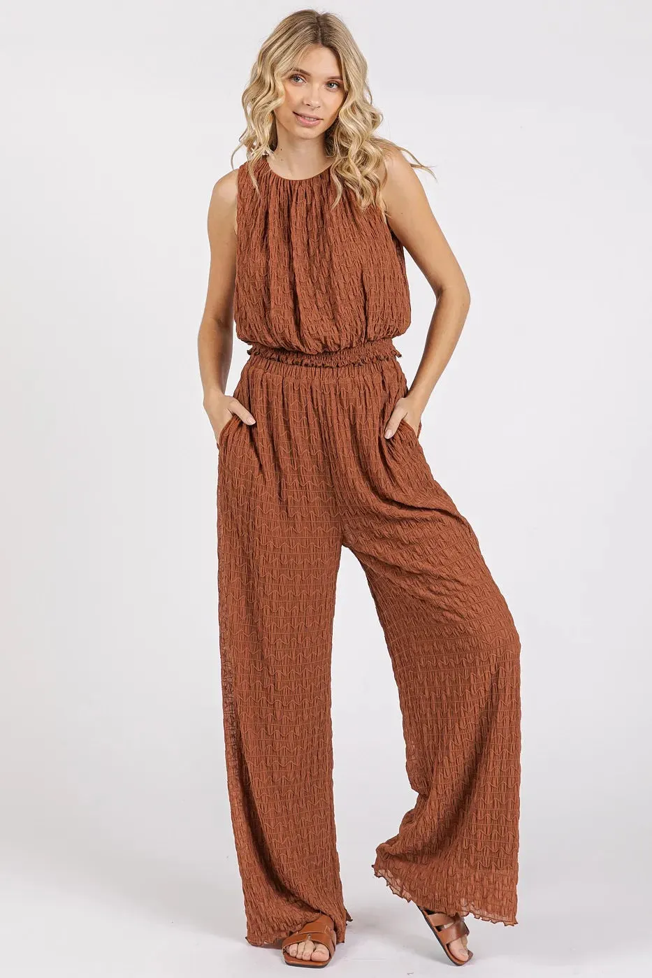 Mittoshop Textured Stretchy Crop Tank and Pants Set sold by Charming Charlie