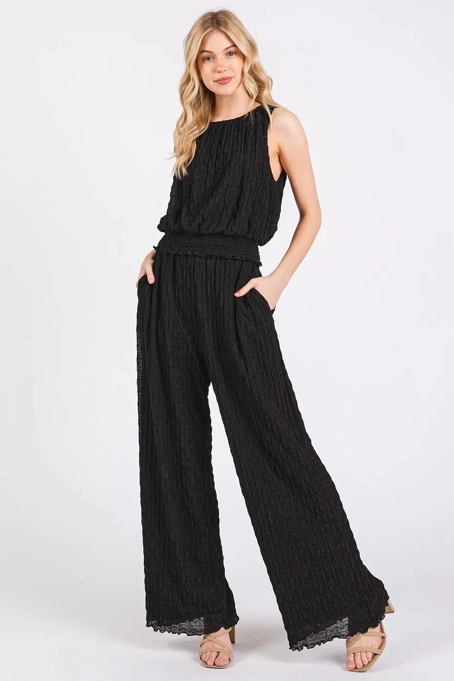 Mittoshop Textured Stretchy Crop Tank and Pants Set sold by Charming Charlie