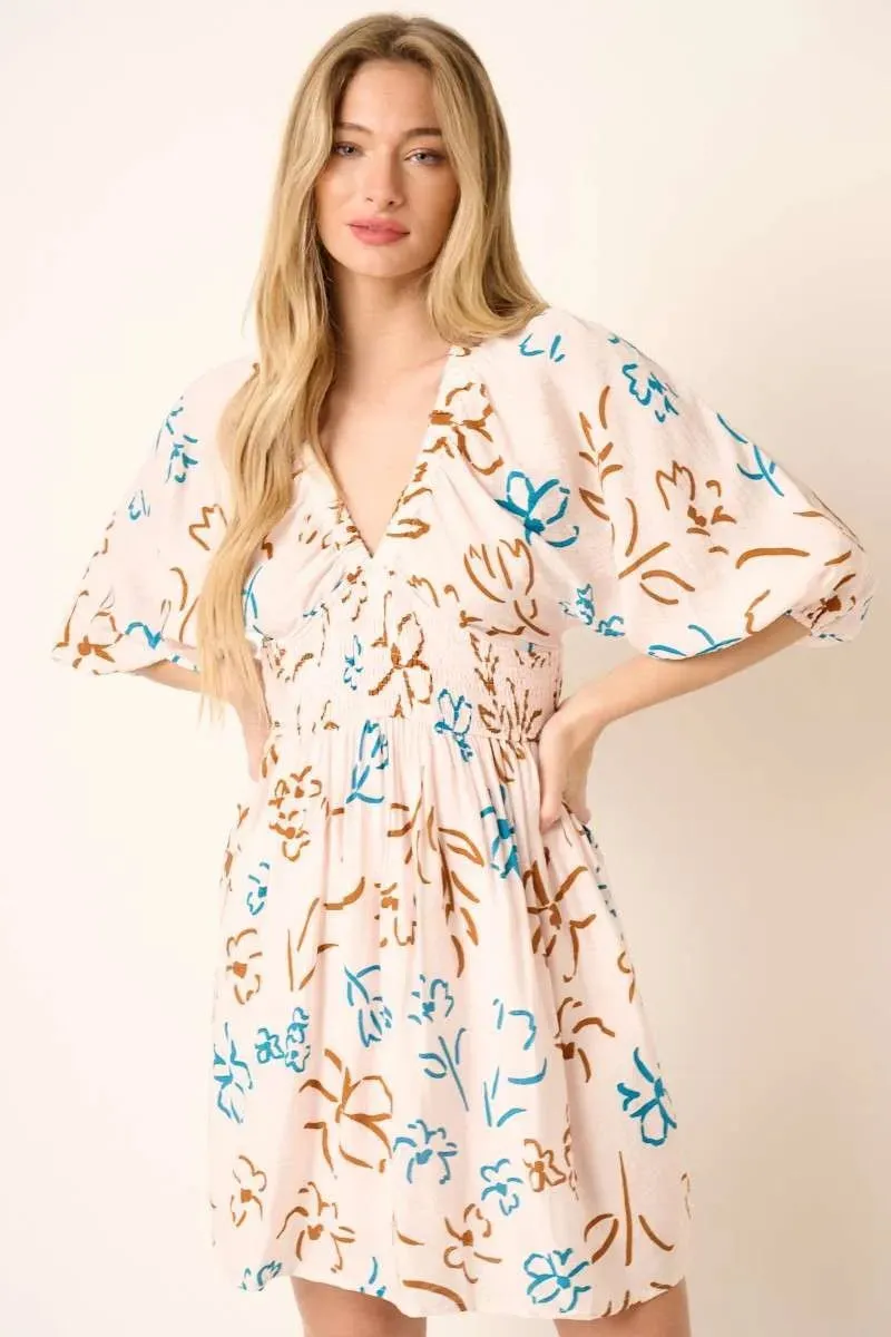 Mittoshop Flower Print Mocked Waist Mini Dress sold by Charming Charlie product image thumbnail 2