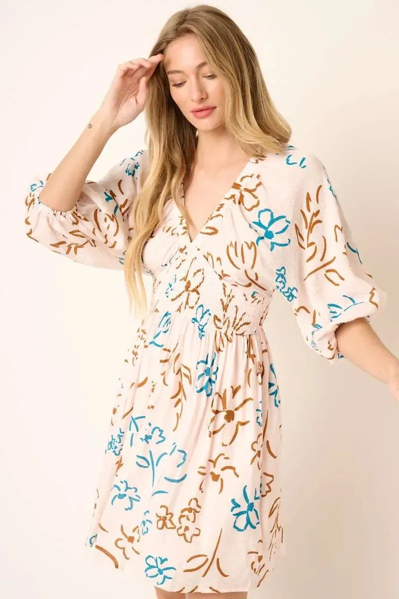 Mittoshop Flower Print Mocked Waist Mini Dress sold by Charming Charlie product image thumbnail 3