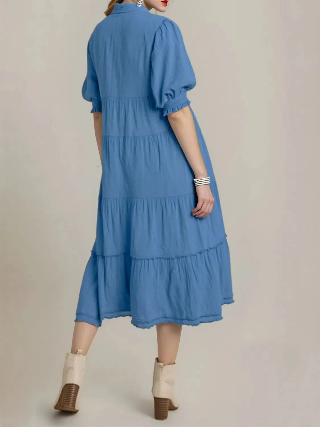 Full Size Johnny Collar Half Sleeve Tiered Dress Plus Size sold by Charming Charlie product image thumbnail 5