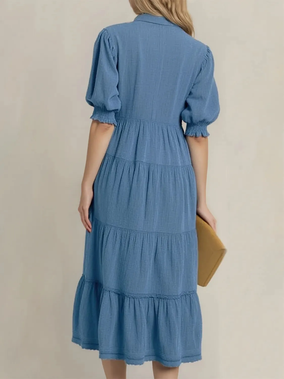 Full Size Johnny Collar Half Sleeve Tiered Dress Plus Size sold by Charming Charlie product image thumbnail 4