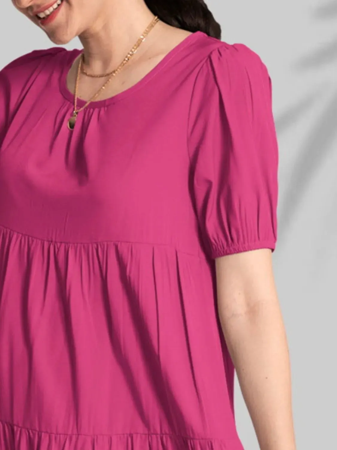 Round Neck Short Sleeve Mini Tee Dress sold by Charming Charlie product image thumbnail 3