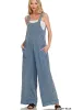 Zenana Double Gauze Washed Wide Leg Overalls sold by Charming Charlie