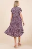 Mittoshop Abstract Print Ruffle Tier Midi Dress sold by Charming Charlie