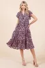 Mittoshop Abstract Print Ruffle Tier Midi Dress sold by Charming Charlie