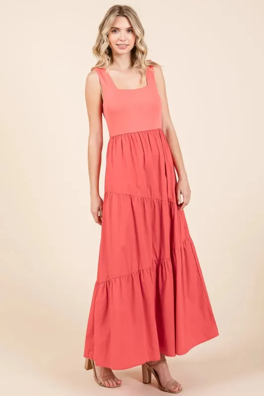 Mittoshop Mix Media Square Neck Maxi Dress sold by Charming Charlie