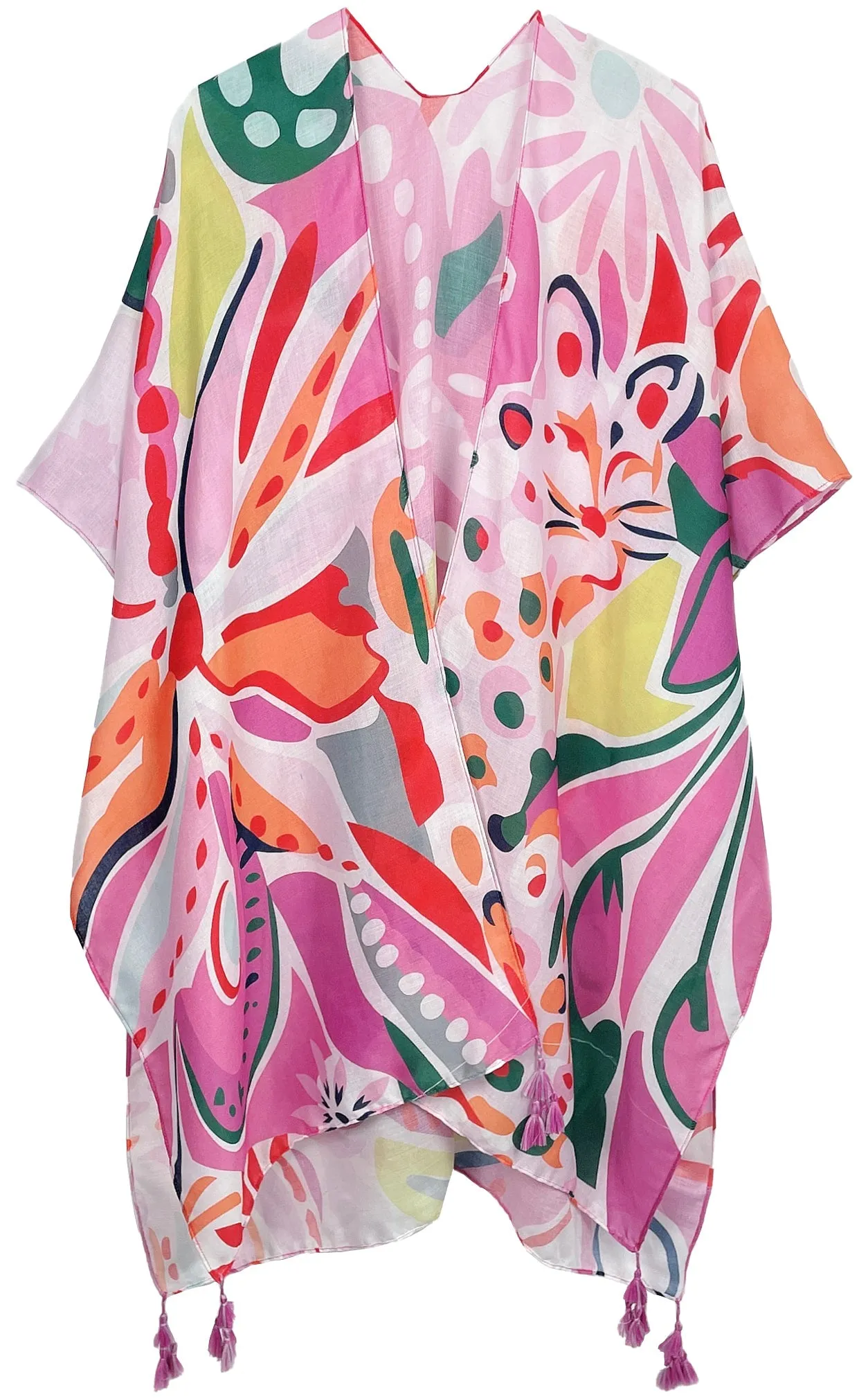 Tropical Floral Print Kimono sold by Charming Charlie product image thumbnail 4