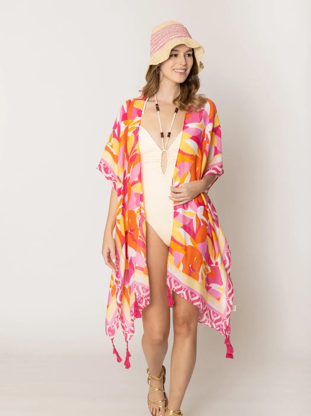 Floral Print Kimono sold by Charming Charlie product image thumbnail 4