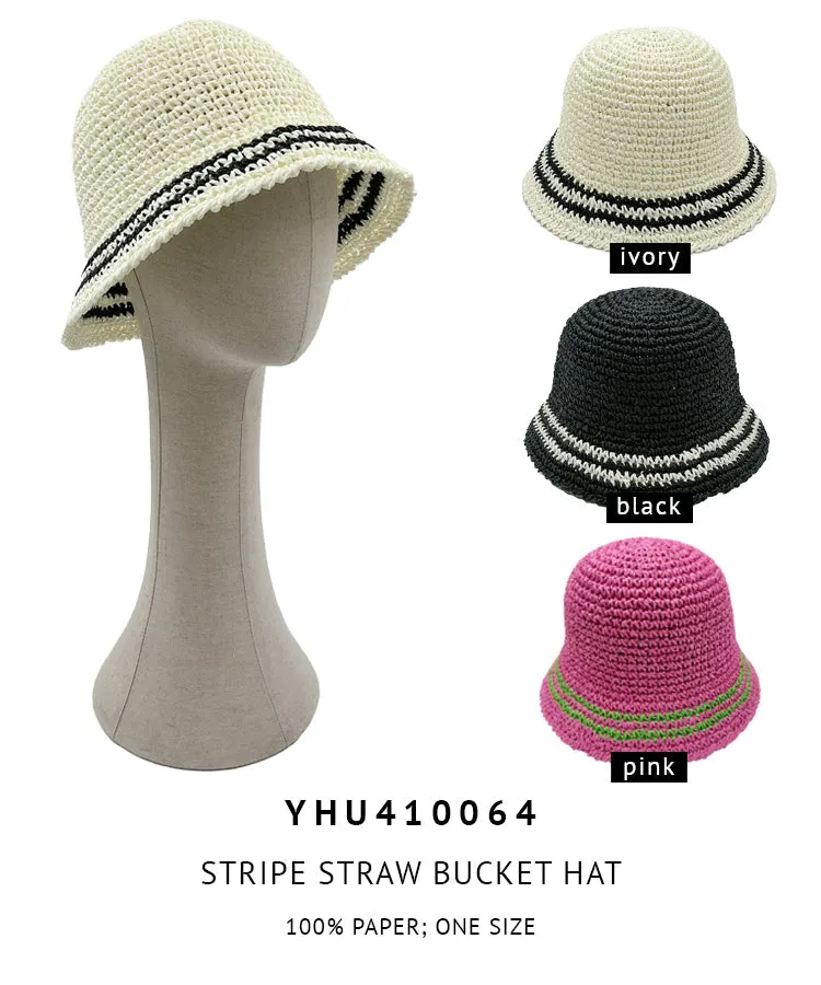 Stripe Straw Bucket Hat sold by Charming Charlie product image thumbnail 3
