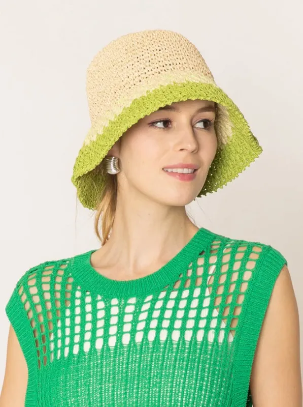 Two Tone Straw Bucket Hat sold by Charming Charlie