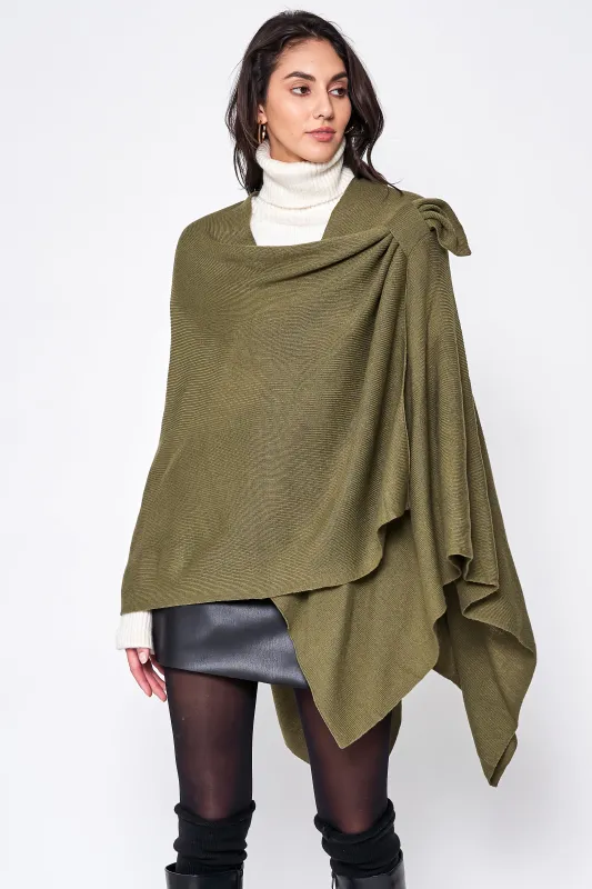 Solid Ruana With Shoulder Strap sold by Charming Charlie