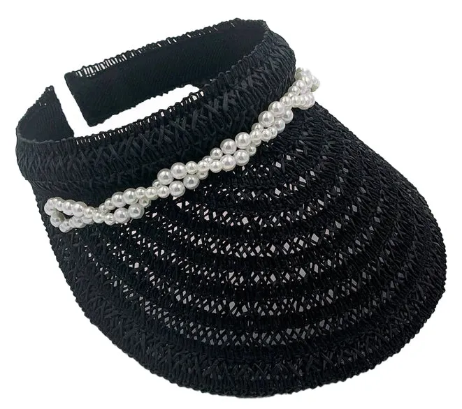 Straw Sun Visor With Pearl sold by Charming Charlie product image thumbnail 4