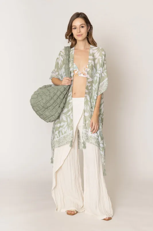 Leaf Print Kimono sold by Charming Charlie