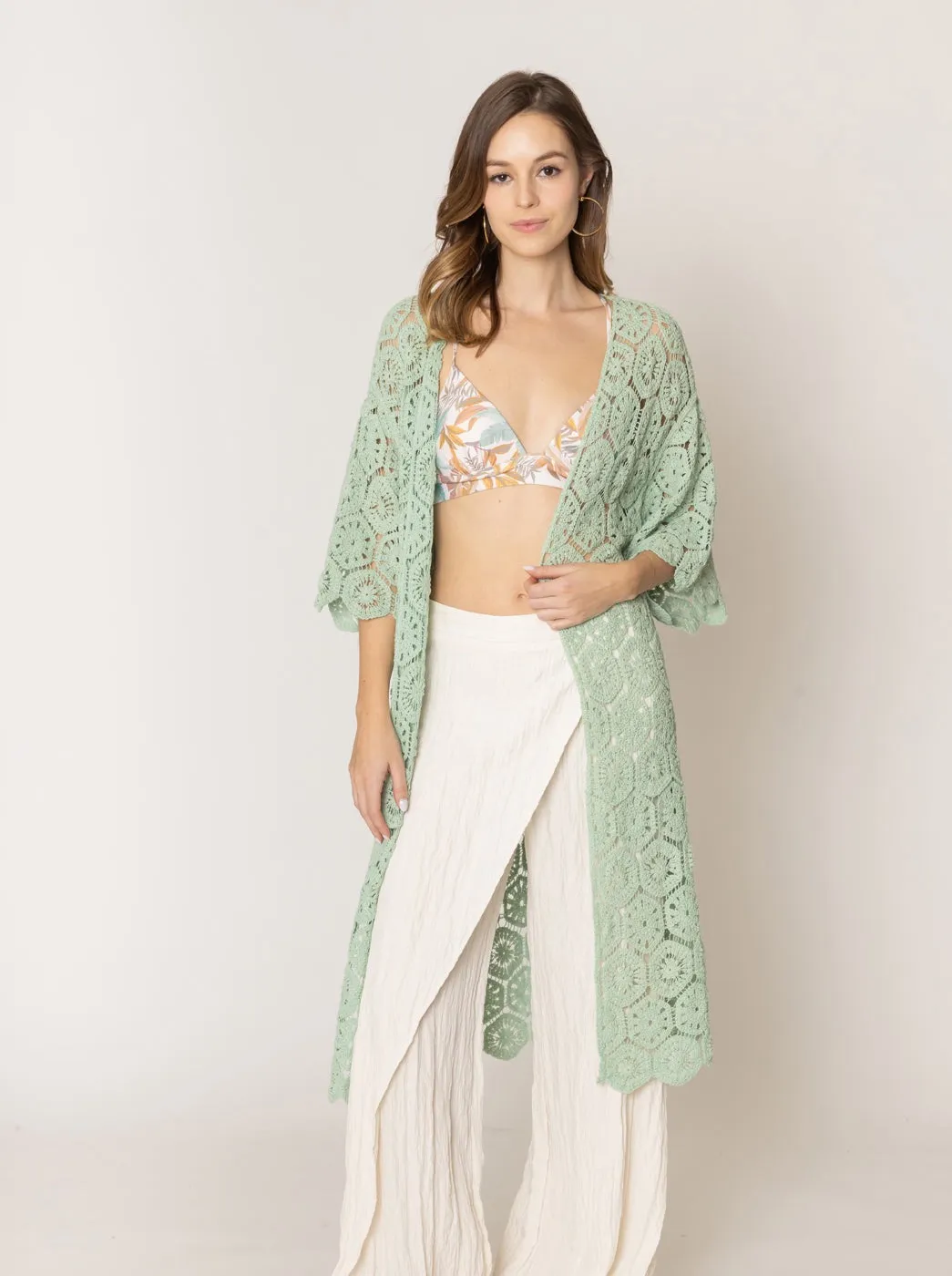 Crochet Long Cardigan sold by Charming Charlie