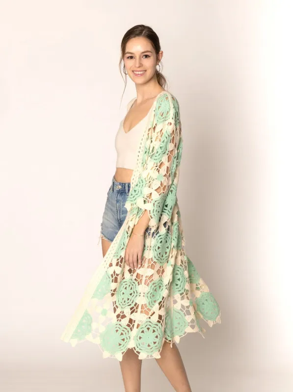 Flower Crochet Cardigan sold by Charming Charlie