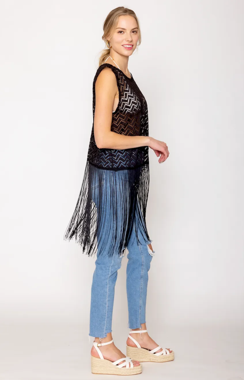 Crochet Poncho with Fringe sold by Charming Charlie product image thumbnail 2