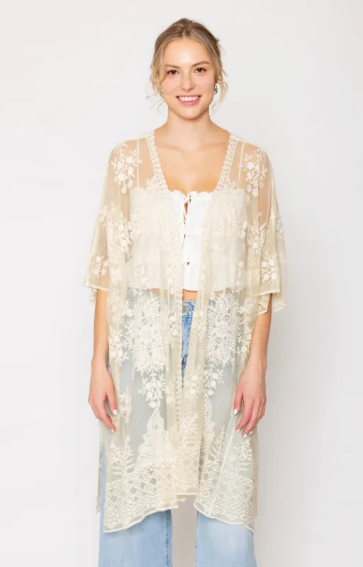 Flower Lace Kimono sold by Charming Charlie