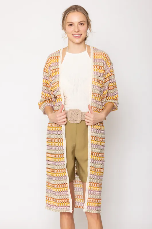 Stripe Crochet Cardigan sold by Charming Charlie