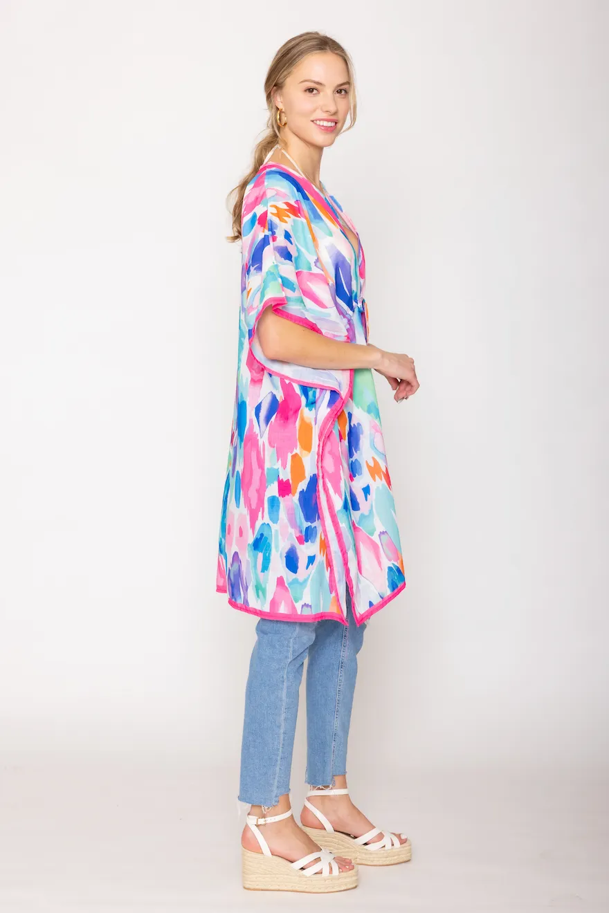 Watercolor Print Poncho sold by Charming Charlie product image thumbnail 5