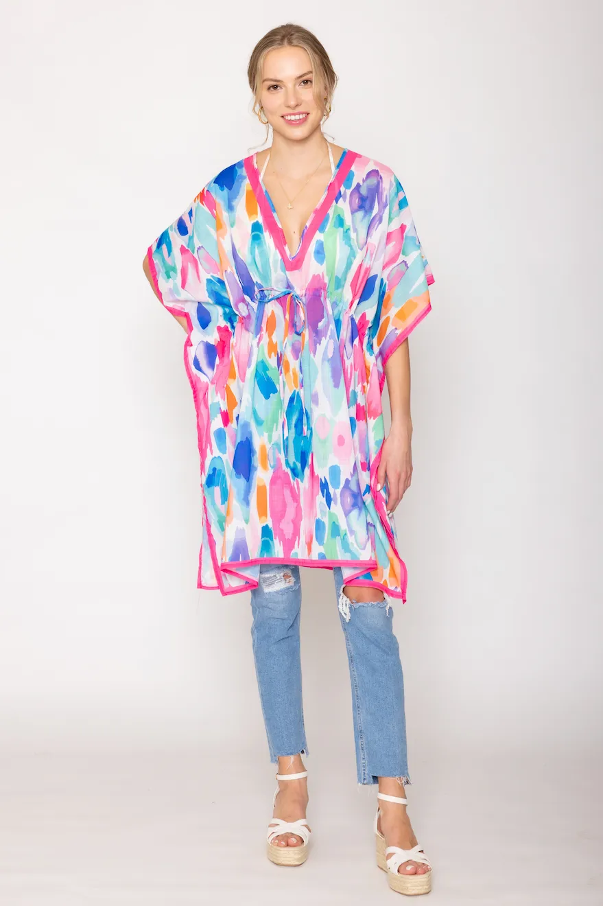 Watercolor Print Poncho sold by Charming Charlie product image thumbnail 4