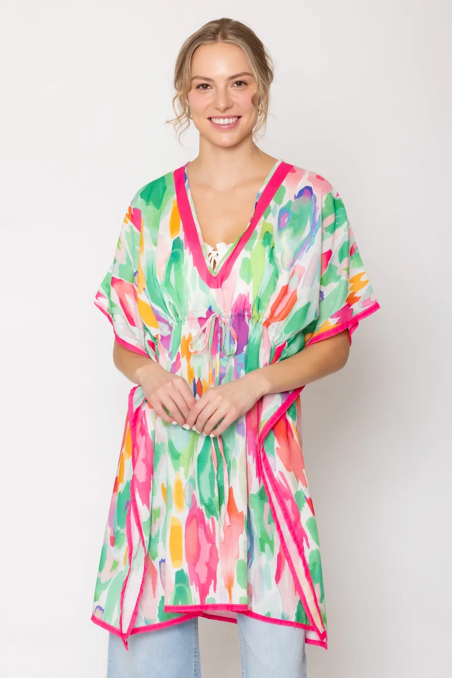 Watercolor Print Poncho sold by Charming Charlie