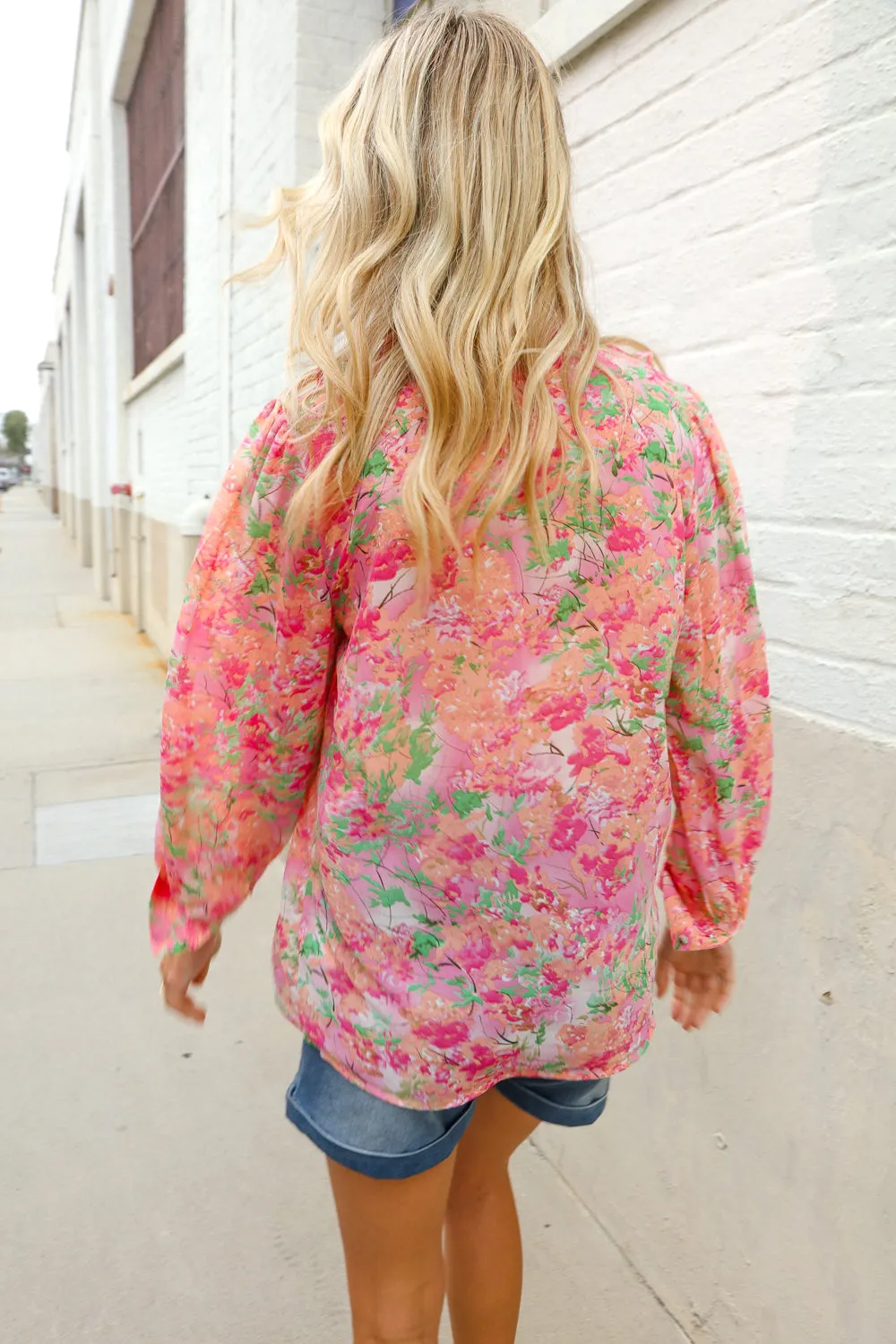 Classy Chic Rose Floral Ruffle Button Down Chiffon Top sold by Charming Charlie product image thumbnail 2