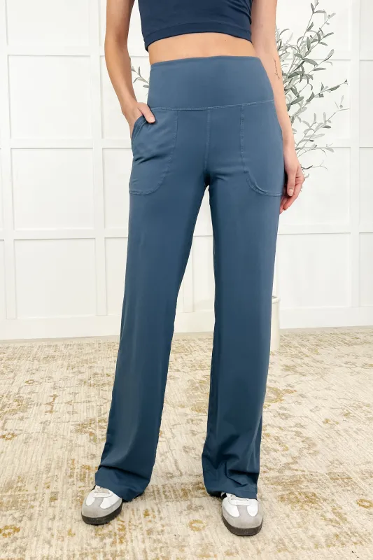Leg Day Legends Straight Leg Bottoms in Code Blue sold by Charming Charlie