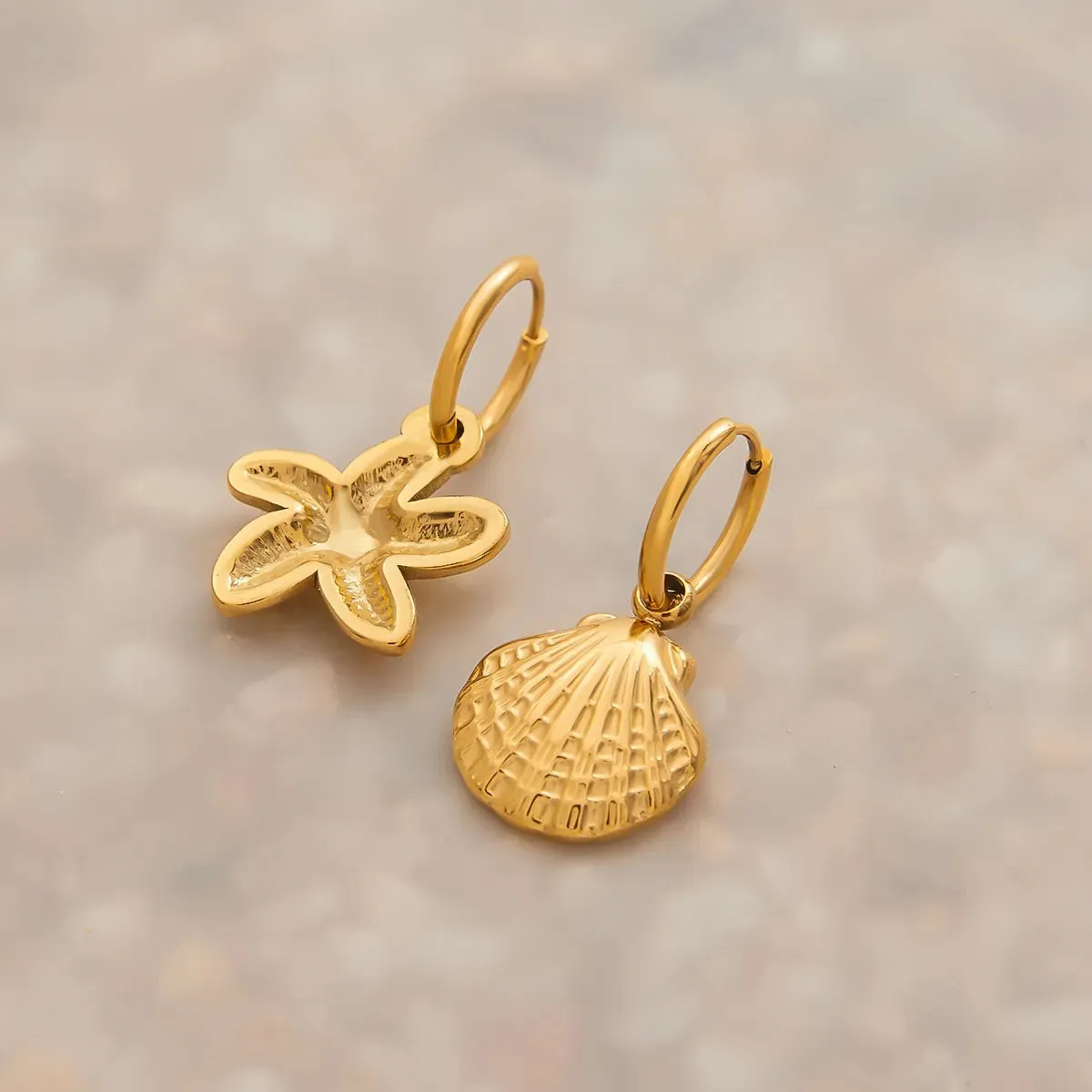 Vintage Gold Seashell & Starfish Drop Earrings sold by Charming Charlie product image thumbnail 4