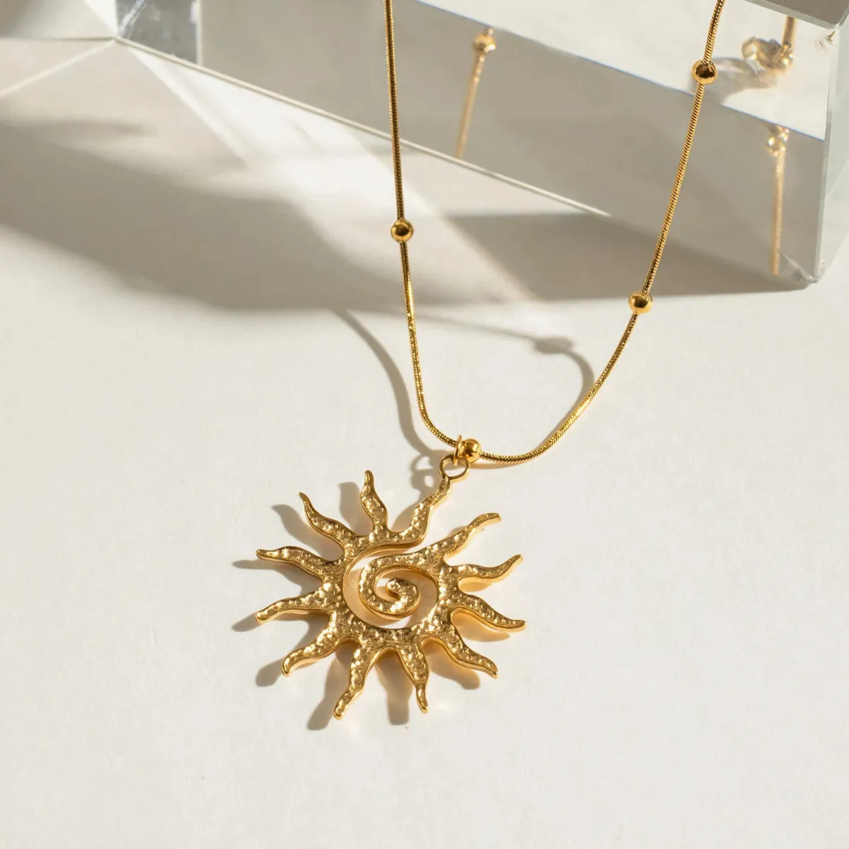 18K Gold-Plated Sun Pendant Necklace sold by Charming Charlie product image thumbnail 4