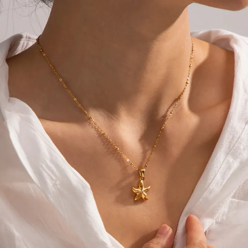 18K Gold Plated Starfish Pendant Necklace sold by Charming Charlie