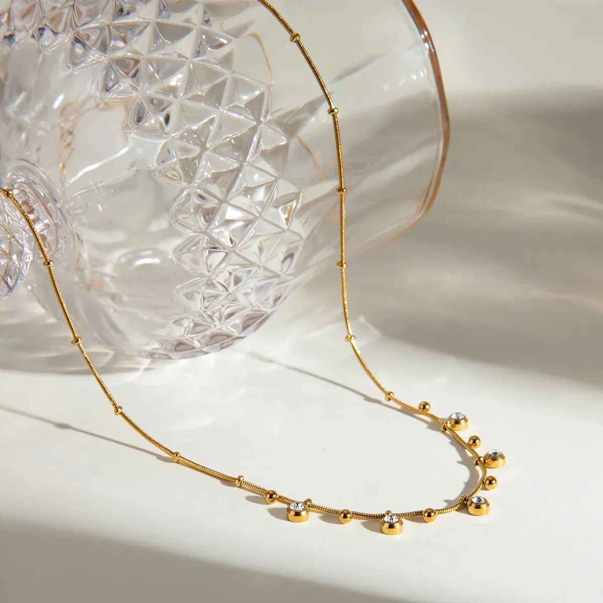 Titanium Steel Zircon Necklace sold by Charming Charlie product image thumbnail 5