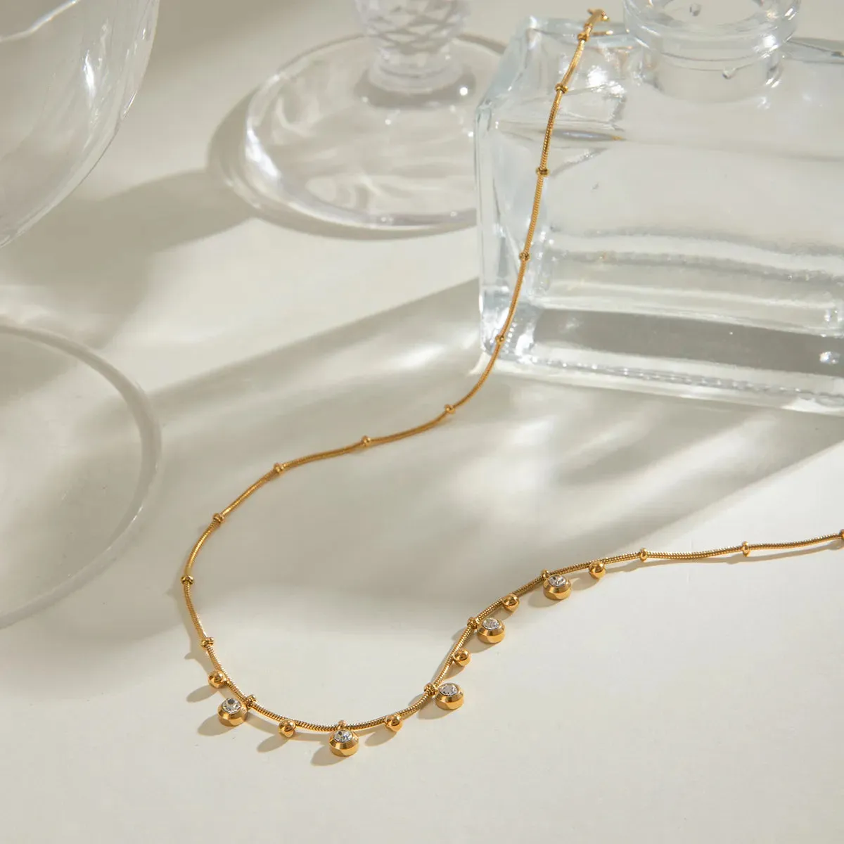 Titanium Steel Zircon Necklace sold by Charming Charlie product image thumbnail 4