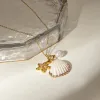18K Gold-Plated Synthetic Pearl Shell Necklace sold by Charming Charlie