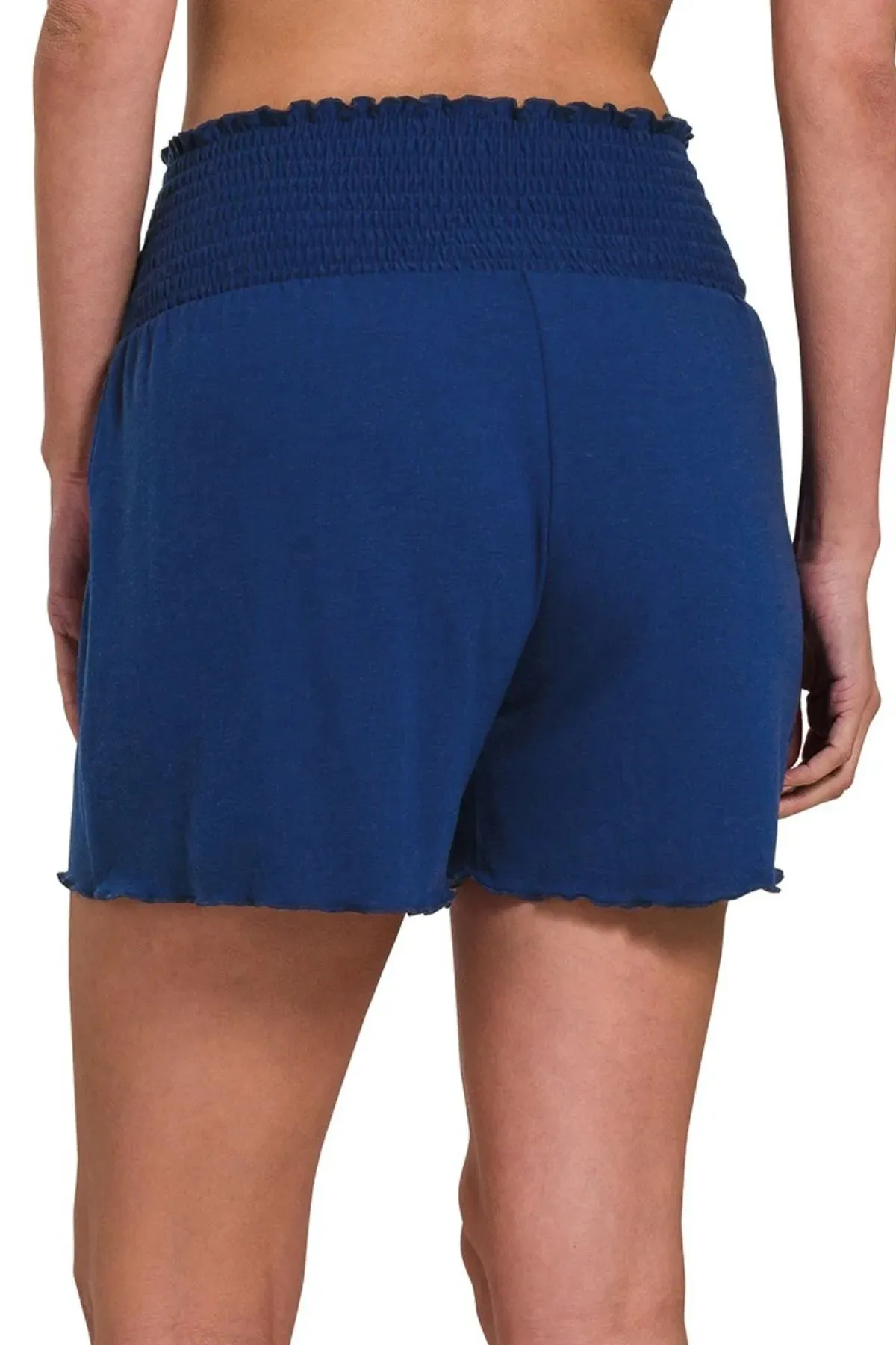 Zenana Elastic Waist Smocked Shorts sold by Charming Charlie product image thumbnail 3