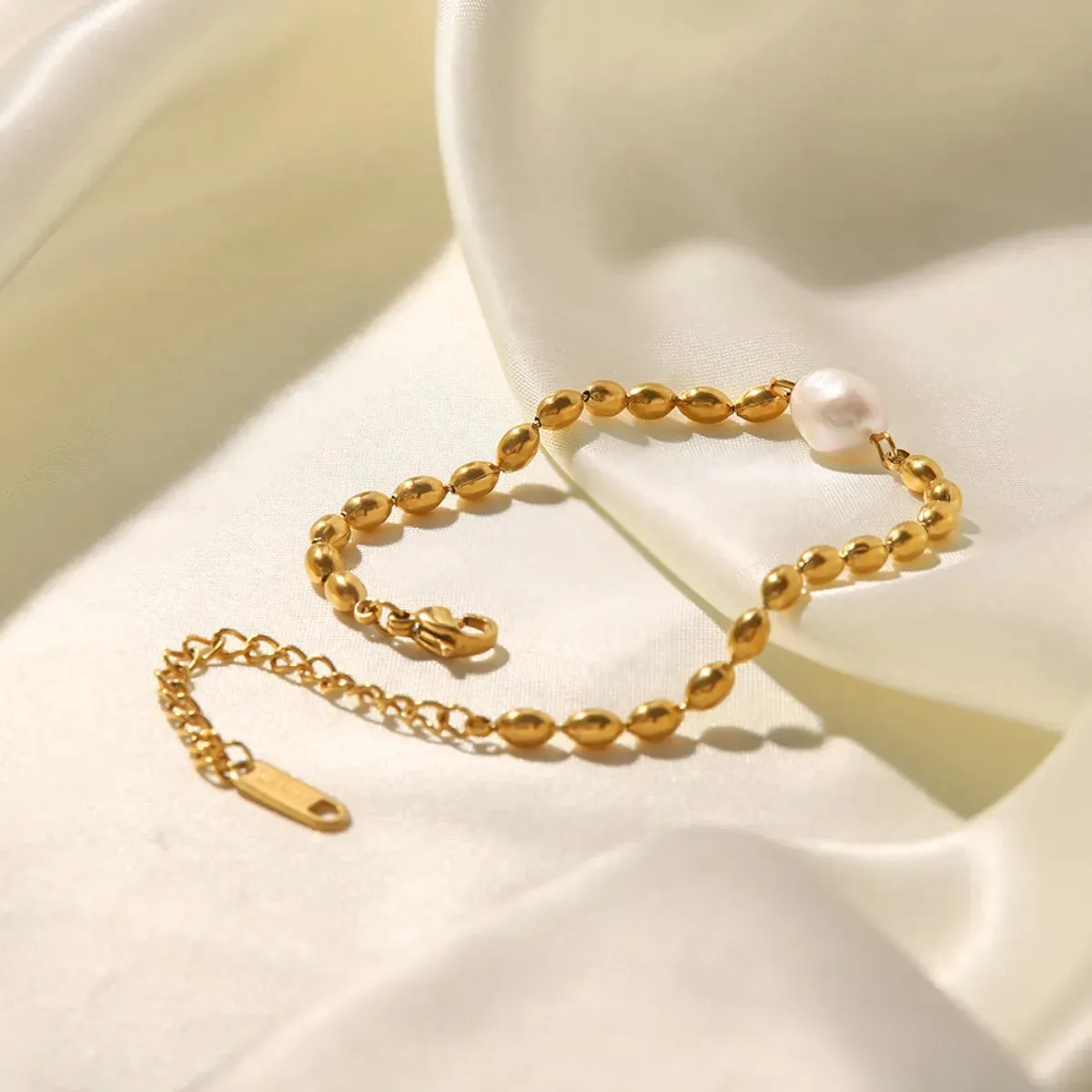 Pearl and Gold Chain Jewelry Set with Necklace and Bracelet sold by Charming Charlie product image thumbnail 5