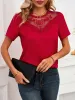 Lace Mesh Panel Short Sleeve Blouse sold by Charming Charlie