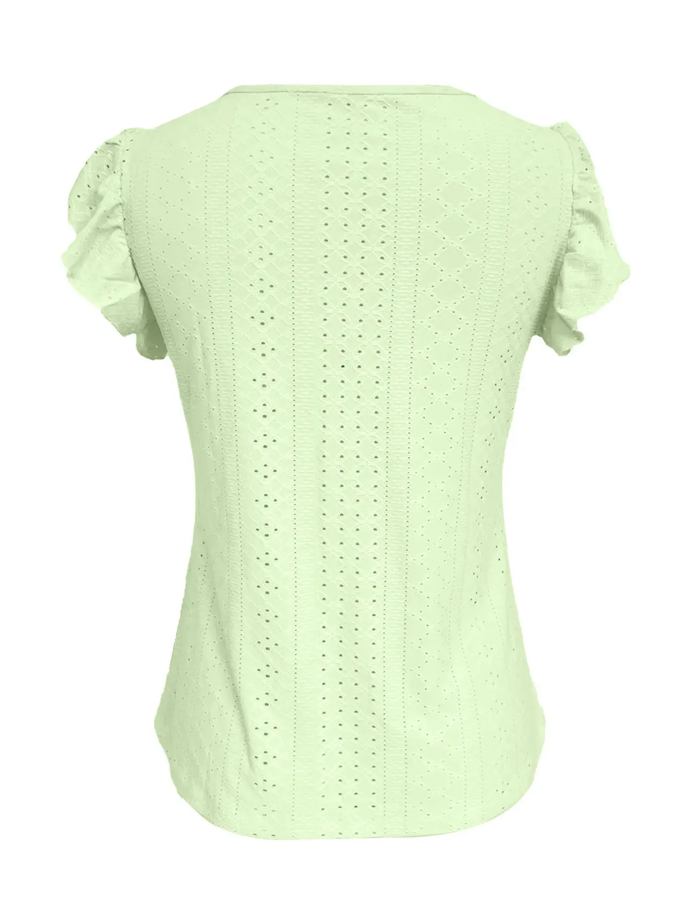Eyelet Button-Front Flutter Sleeve Top sold by Charming Charlie product image thumbnail 2