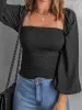 Smocked Square Neck Balloon Sleeve Blouse sold by Charming Charlie