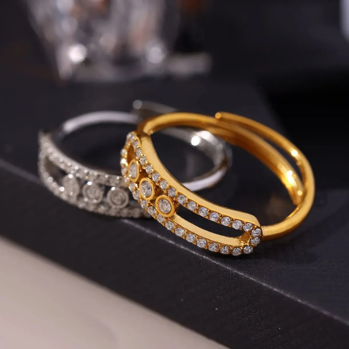 Moving Crystal Bar Necklace and Ring Jewelry Set sold by Charming Charlie product image thumbnail 5