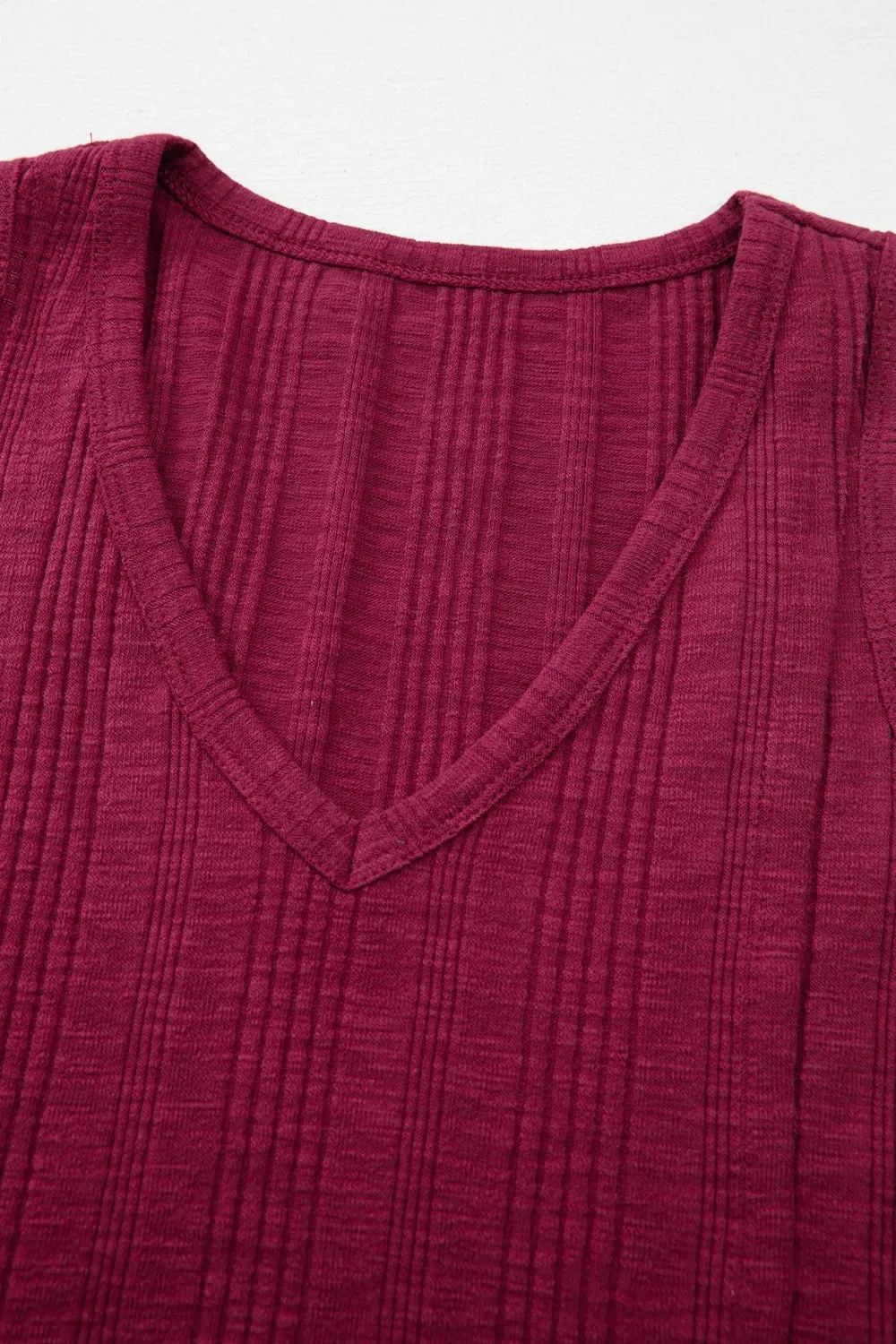 Ribbed Textured Exposed Stitching Knit Tank Top sold by Charming Charlie product image thumbnail 5