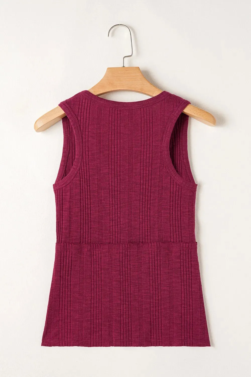 Ribbed Textured Exposed Stitching Knit Tank Top sold by Charming Charlie product image thumbnail 4